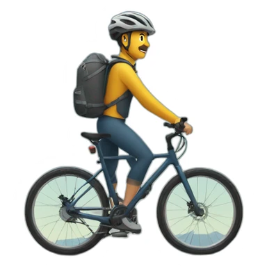 Persona cansada en bici de montaña sticker