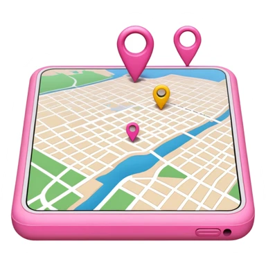mix pink of a big gps map of the lines sticker