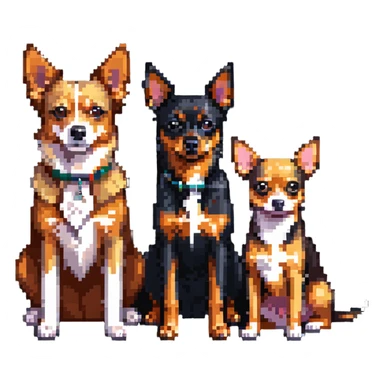two shepherd dogs and a miniature pinscher Chihuahua together sticker