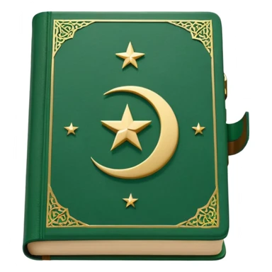 Closed Quran with the Islamic Symbol on it (moon and star) green sticker