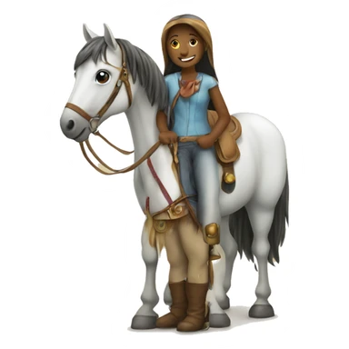 Light horse with a Girl   sticker