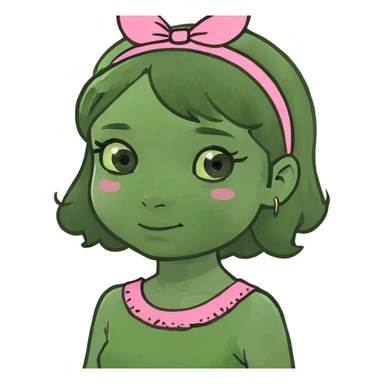 Small girl with a pink dress sticker