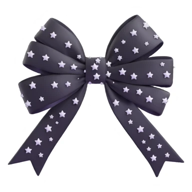 sparkly black bow with stars, no gold sticker