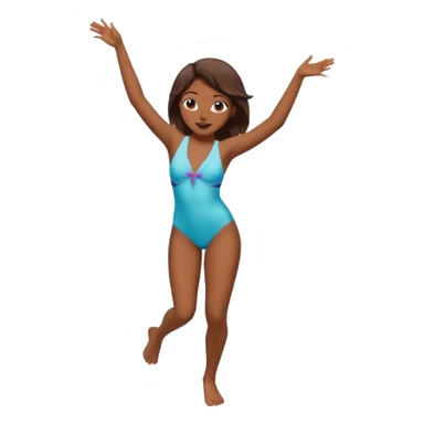 brown skin girl dancing at a pool party sticker