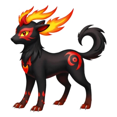 Darkrai-Litten-Houndoom-Meloetta-Fakémon-creature-hybrid-fusion, full body sticker
