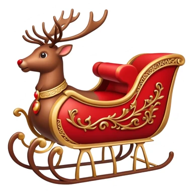 sleigh with reindeer
 sticker