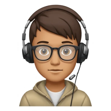 GenZ boy with headphones on and look like editor make him cool asf!  He must look like attitude and egoistic sticker