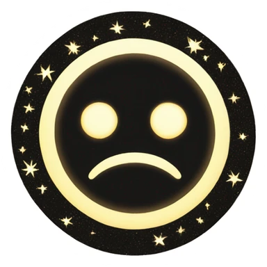 Black sun with stars around it sticker