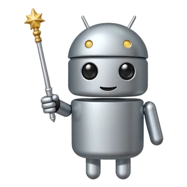 Android with magic wand sticker