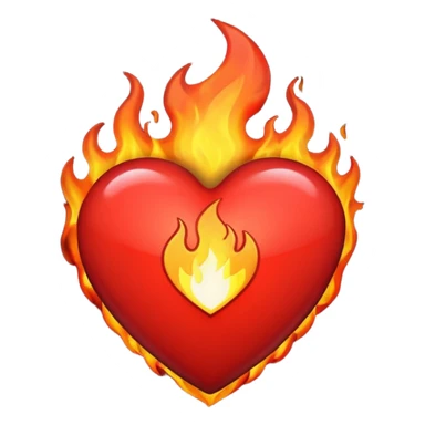 Heart with flames sticker