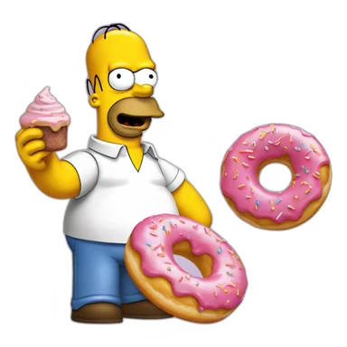 Homer Simpsons avec un donuts sticker