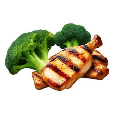 grill chicken with broccoli sticker