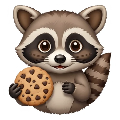 raccoon holding cookie sticker