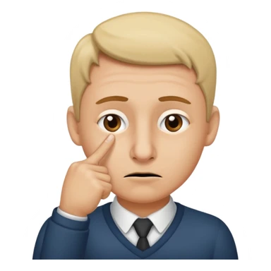 Face Swiping nose with index finger and thumb pointed down  sticker