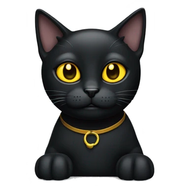 black cat with yellow eyes lazy laying  sticker