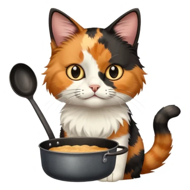 Cat holding an pan sticker