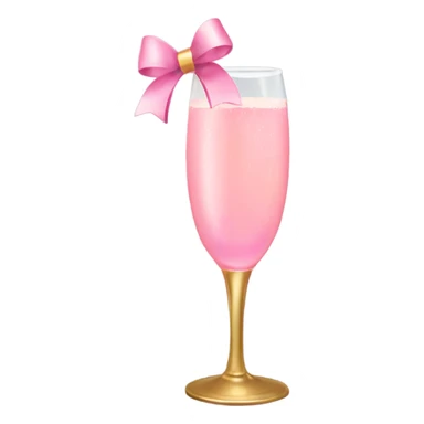 Pink champagne with gold bow sticker