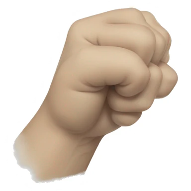 a climber's thumb, pointing down, chalked up, with fingers taped. sticker