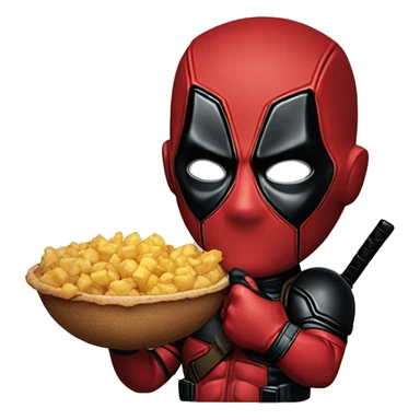 Deadpool eating sticker