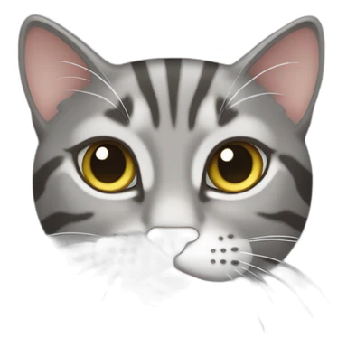 Gray tabby cat about to attack sticker