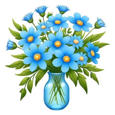 Mix of Light blue wildflowers bouquet sticker