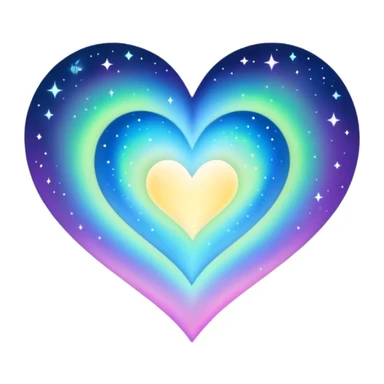 aurora sky themed heart sticker