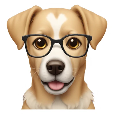 A dog with glasses  sticker