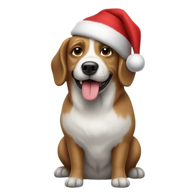 Dog with Santa hat sticker