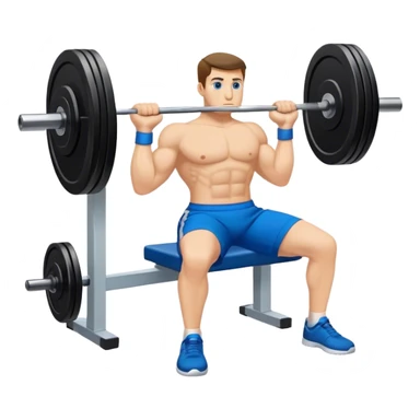 blue shorts close-grip flat-benchpress sticker