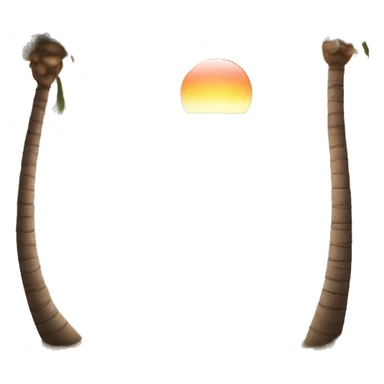 Sunset with palm trees and ocean view  sticker