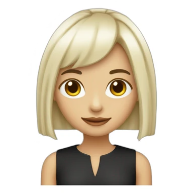 Ragazza con capelli neri e frangia bianca  sticker