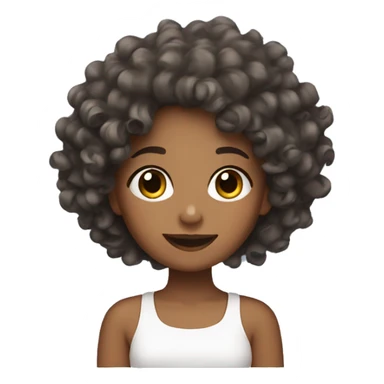 A girl with curly hair doing skincare sticker