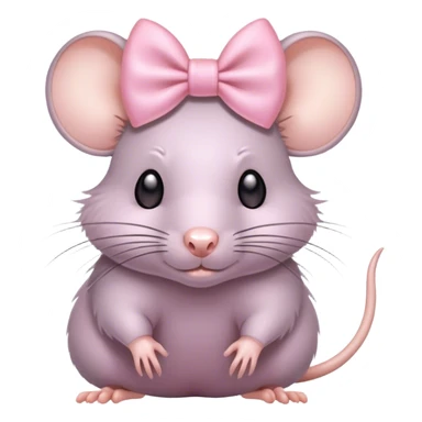 Rat with a light pink bow sticker