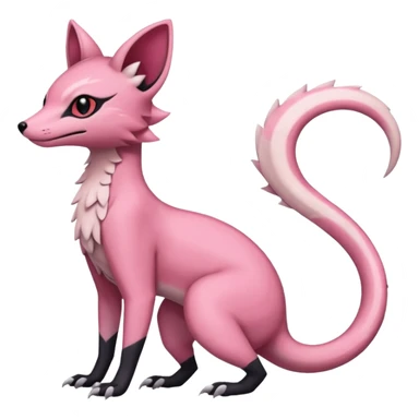 Pastel white rose-pink Salandit-Umbreon-Genet-Noivern-Civet-Hybrid (Full body) sticker