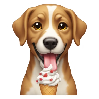 Perro comiendo helado  sticker