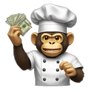 mad monkey chef with burned cash sticker