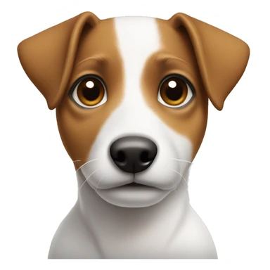 jack russel pup with half face white and other half brown sticker