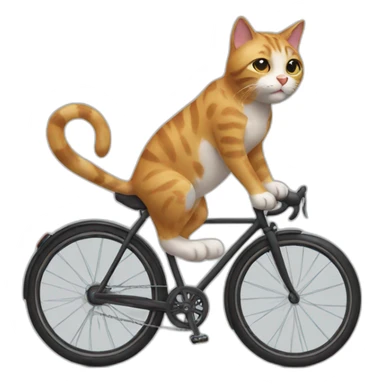 Cat on bike sticker