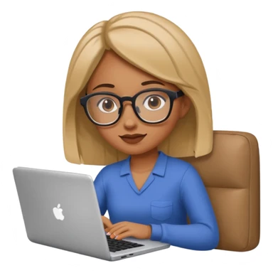A girl is working with a laptop while lying on the sofa sticker