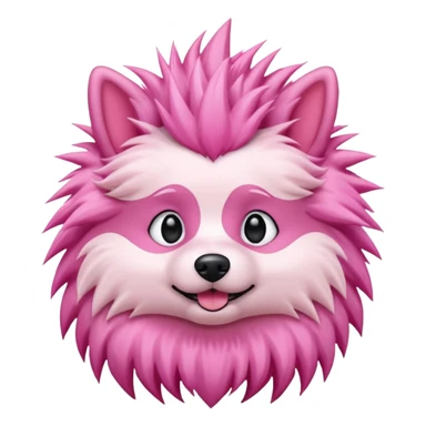 fancy pink spiky haired dog sticker