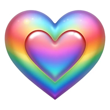 heart with a rainbow shimmer sticker
