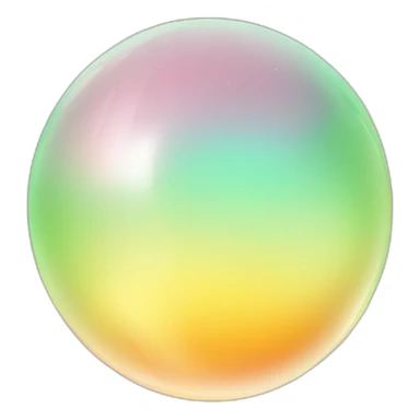 Pastel yellow orange green gradient crystal orb sticker