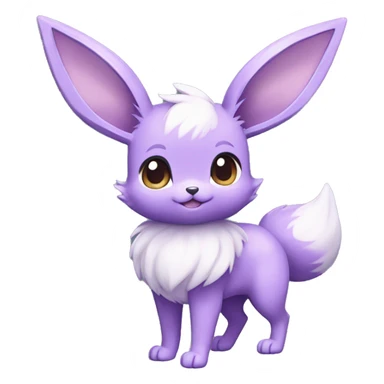 Kawaii Shiny Pastel Purple Eevee Full Body sticker