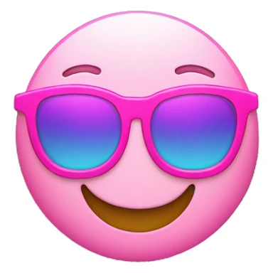 smiley face with pink sunglasses sticker