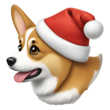 Corgi in a santa hat sticker