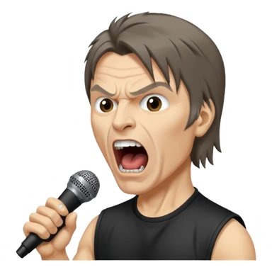 bruce dickinson, metal musician, screaming with mirophone sticker