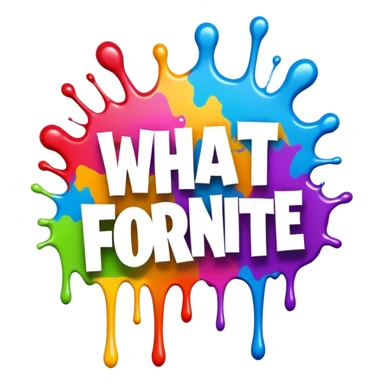 Graffiti The words What the fortnite with drippy paint sticker