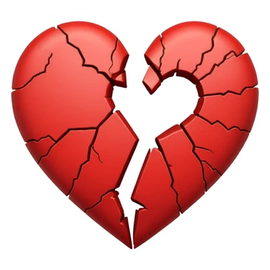 broken heart with a crack in the middle sticker