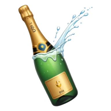 Champaine bottle spurt sticker