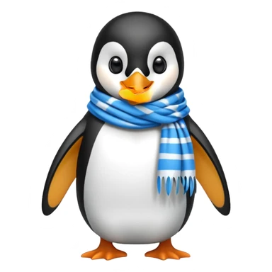 penguin with blue scarf  sticker